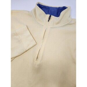 Brooks Brothers Sweater Men's XL Yellow 1/4 Zip Pullover Long Sleeve Lightweight